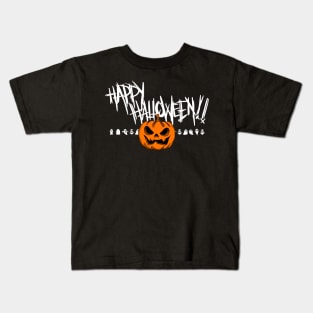 Happy Halloween Pumpkin Face Kids T-Shirt